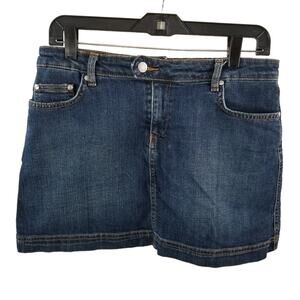 LACOSTE Vintage Denim Jeans Mini Skirt Flap Pockets Size 40 US 9